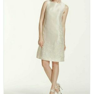 Galina Ivory Mikado with sequined lace applique